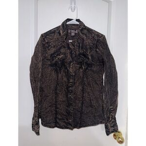 Ladies Cowboy Legend Size Medium Long Sleeve Pearl Button Up Western Shirt